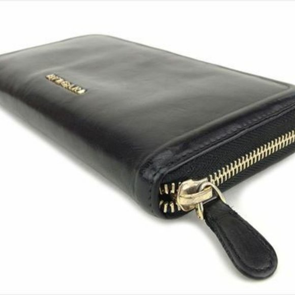 Authentic Bvlgari Wallet Purse Long Wallet Black leather Woman unisex - Picture 2 of 7